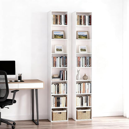 8-Cube Storage Organizer Bookcase, Tall Narrow Bookshelf - Image 8