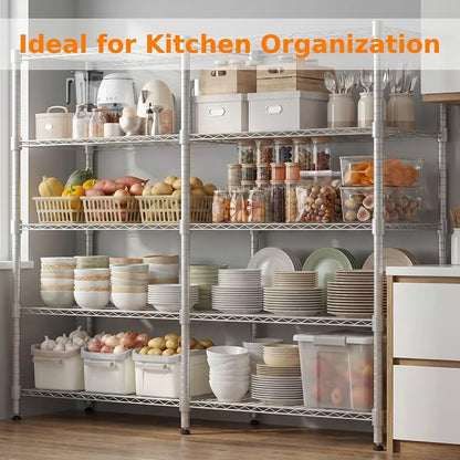Homdox 5-Tier Adjustable Metal Storage Shelves, Space-Saving Corner Rack - Image 7