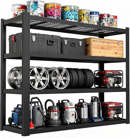71" Wx71 H Industrial Shelving, 8000LBS Garage Storage Shelves, 4 Tier by HORITRADING