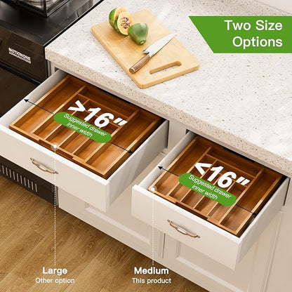 Pipishell Bamboo Expandable Drawer Organizer - Image 4