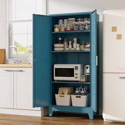 61" H Kitchen Pantry Storage Cabinet, Farmhouse Pantry Cabinet, Tree Doors - Image 2