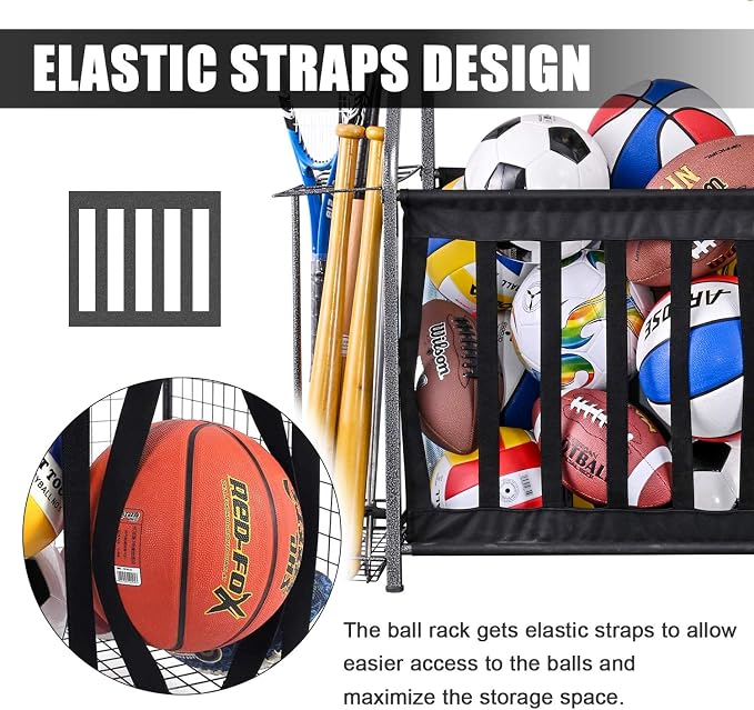 Mythinglogic Garage Sports Equipment Storage, 2 Golf Bag Storage Stand and - Image 4