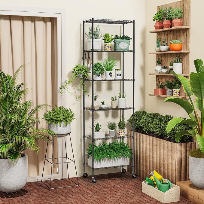 Homdox 6-Tier Storage Shelf Wire Shelving Unit Free Standing Rack Organization - Image 4