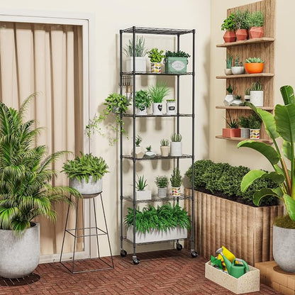 Homdox 6-Tier Storage Shelf Wire Shelving Unit Free Standing Rack Organization - Image 4