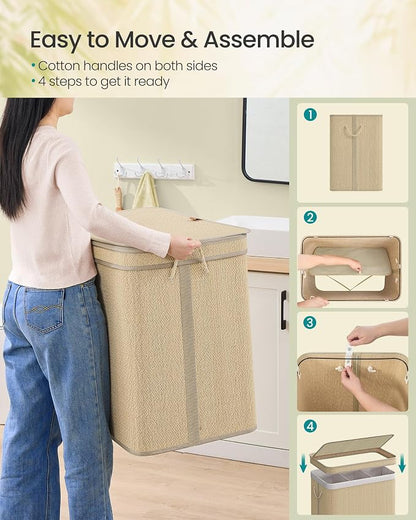 SONGMICS 3-Section Laundry Hamper - Image 6