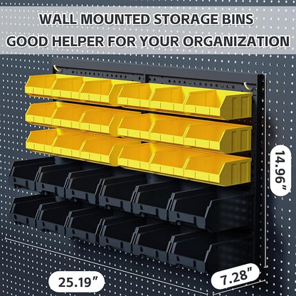 KJE 30PCS Wall Mounted Storage Bins, Plastic Tool Organizer - Image 2