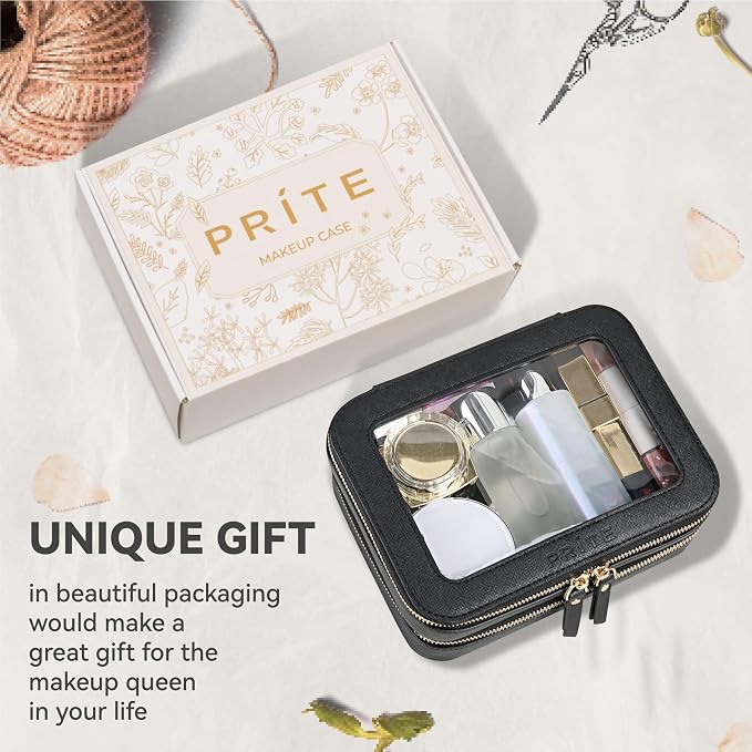 Prite Clear Makeup Bags Double Layer Cosmetic Bags - Image 6