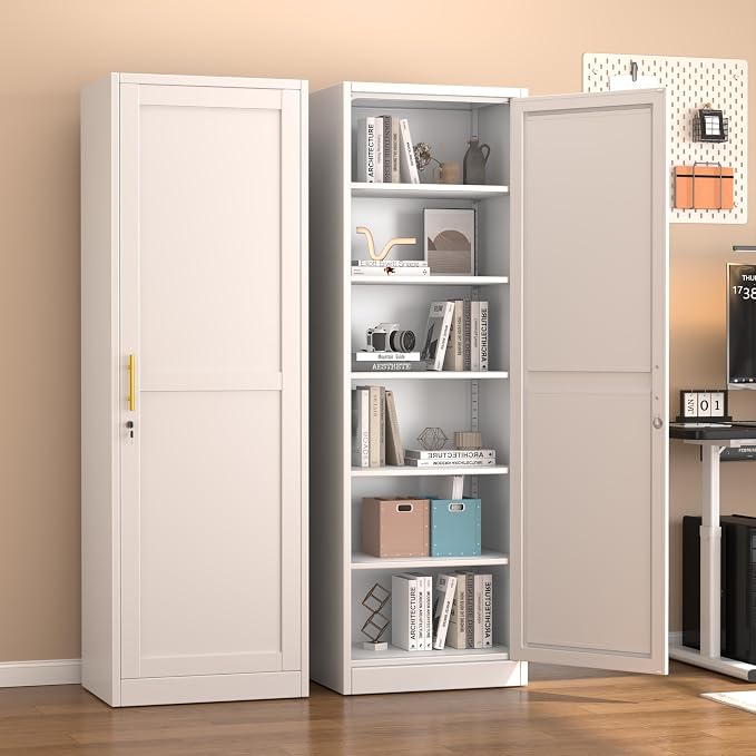 Ckzbx Metal Locker Tall Narrow Storage Cabinet, Gym Home Office, Entryway and - Image 7