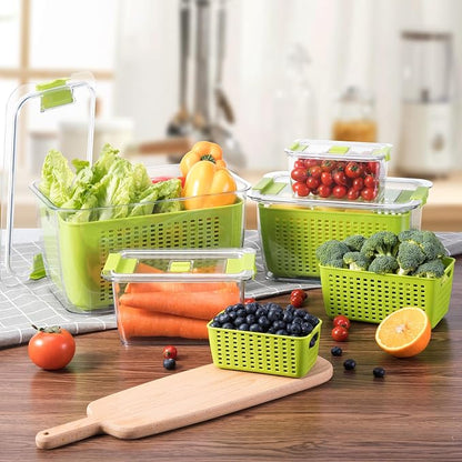 LUXEAR Fruit Vegetable Storage Container, 4 Pack Fresh Containers - Image 6