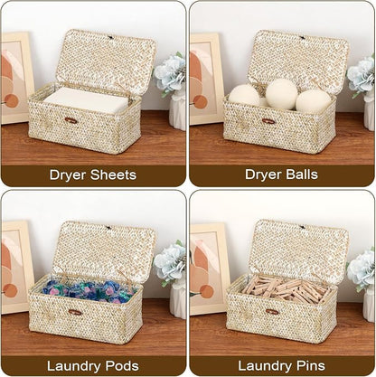 Dryer Sheet Holder, Woven Seagrass Dryer Sheets Storage Container - Image 7