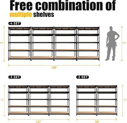 PrimeZone 48" W x 18" D x 72" H Garage Shelving Heavy Duty - Image 8