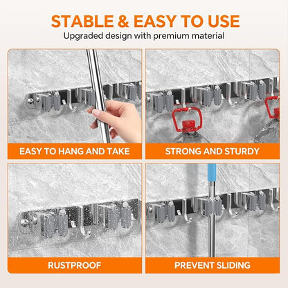 5 Grippers Broom Holder Wall Mount - Image 4