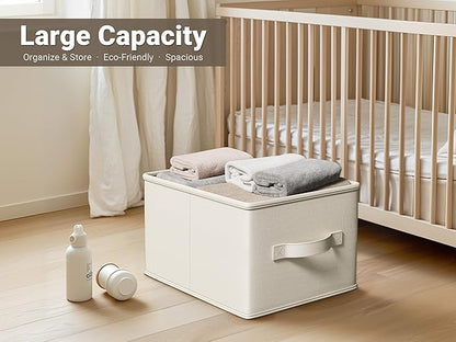 3 Pack Fabric Storage Bins for Shelves | 11.5x8.75x6.5in Storage Baskets | - Image 2