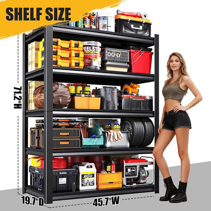 71.2"H-45.7"W Garage Shelving 5T Heavy Duty Storage Shelves, Adjustable Metal - Image 3