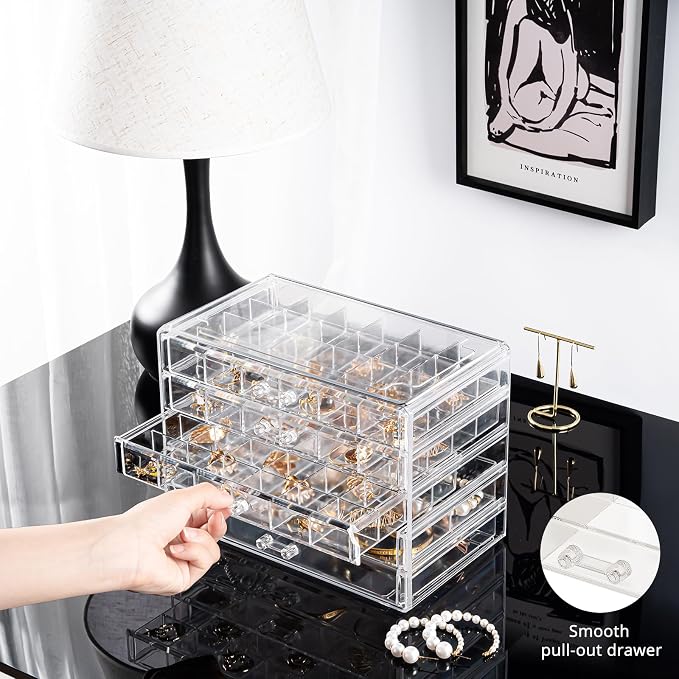 ProCase Acrylic Earrings Holder Organizer Box -Clear, 5 Layers | 79 Jewelry - Image 7
