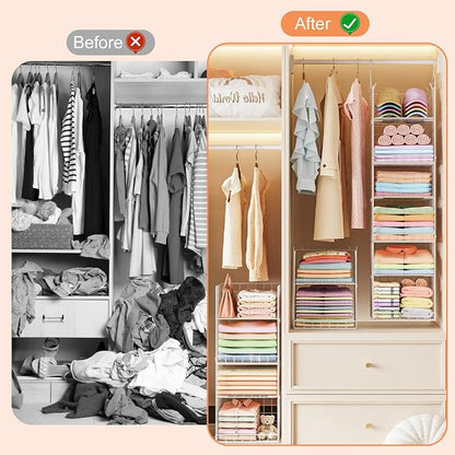 Yuyetuyo 6 Tier Raised-Height Hanging Closet Organizer, Stackable Sweater - Image 9