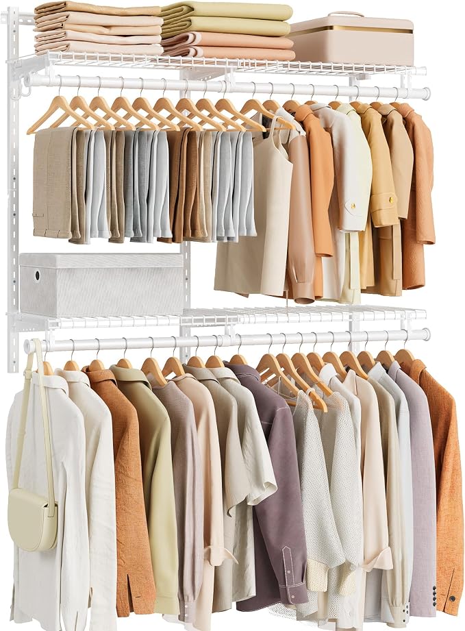 SONGMICS HOME Closet System, Closet Insert Organizer, 2-4 ft, Adjustable Metal by SONGMICSHOME