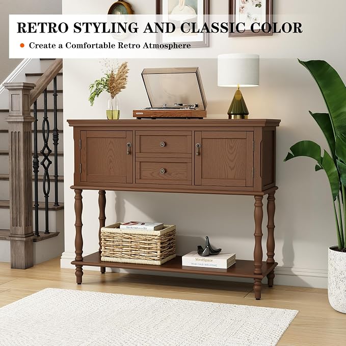 ARTPOWER Console Table for Entryway, Retro Wooden Table - Image 6