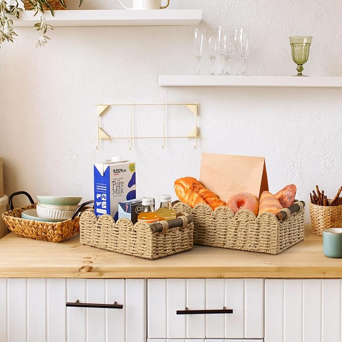 Storage Basket Wicker Baskets for Organizing Toilet Paper Storage Basket for - Image 6