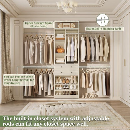 Besiost Closet System, 4.2–8.8 FT Closet Organizer - Image 3
