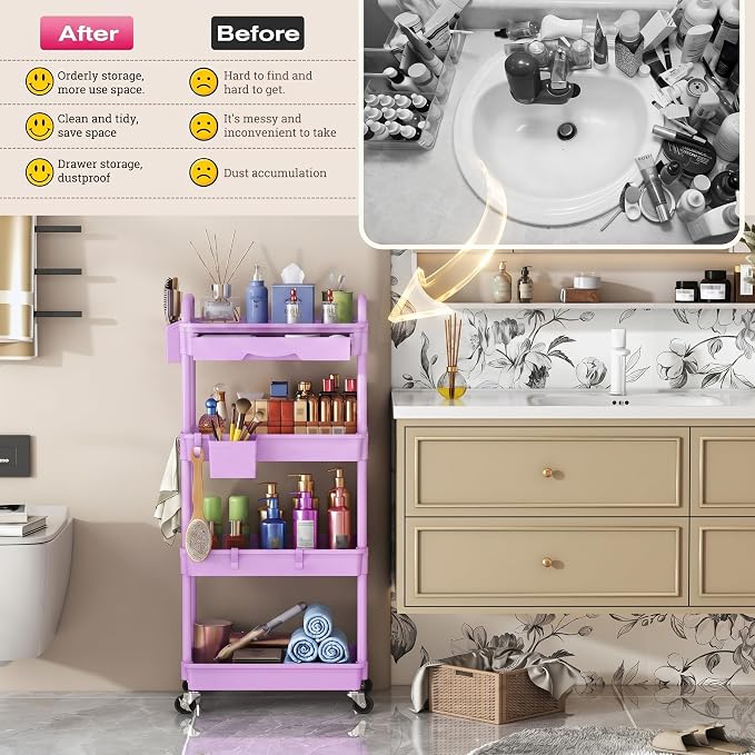 Goovilla Rolling Makeup Organizer Cart - Image 7