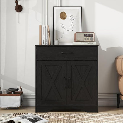 Panana Wooden Cabinet 1 Drawer and 2 Doors Storage Cupboard Coffee Bar - Image 2