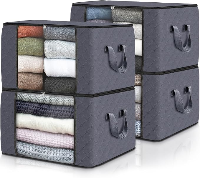 Fab totes Storage Bags, Clothes Blanket Storage Bins Foldable Closet Organizers by Fabtotes