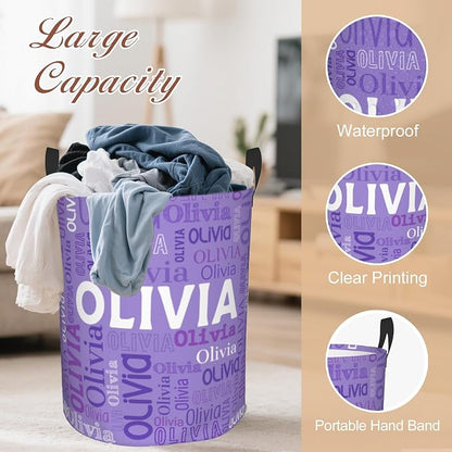 Custom Name Laundry Hamper, Personalized Laundry Basket - Image 4
