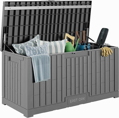 EAST OAK Outdoor Storage Box, 100 Gallon Deck Box, Waterproof Resin Storage by EASTOAK