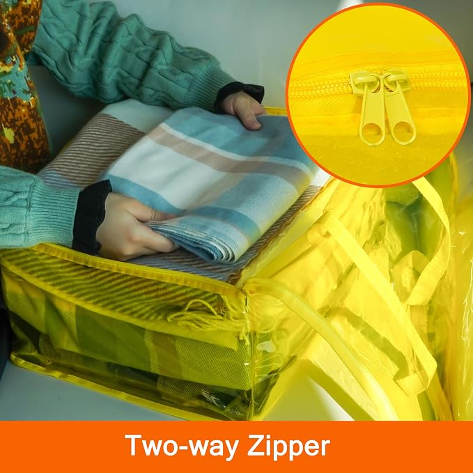 Vieshful 40L Yellow Clear Clothes Storage Bag Colorful Clothes Organizer - Image 5