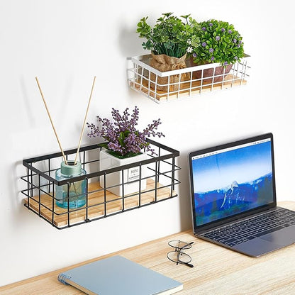 Funrous 2 Pcs Metal Small Wire Basket Wall Hanging Wire Basket Hang Small - Image 7
