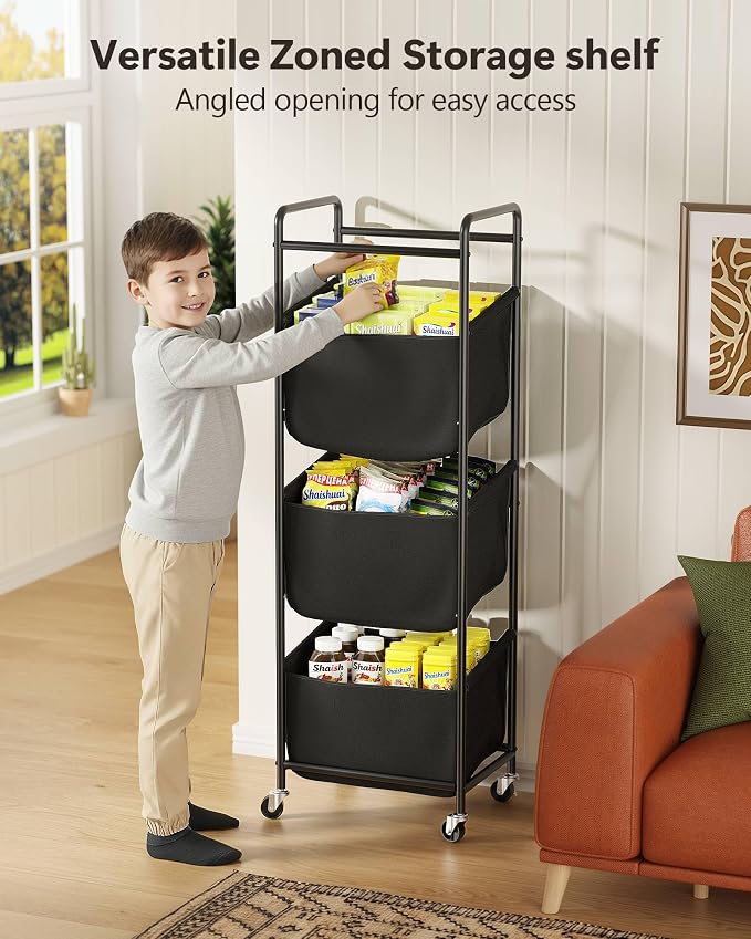 3 Section Laundry Sorter with Removable Bags, 120L Rolling Vertical Laundry - Image 6