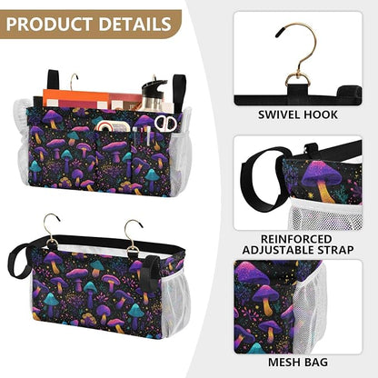 Neon-colored Mushrooms Stars Dots Bedside Caddy - Image 5