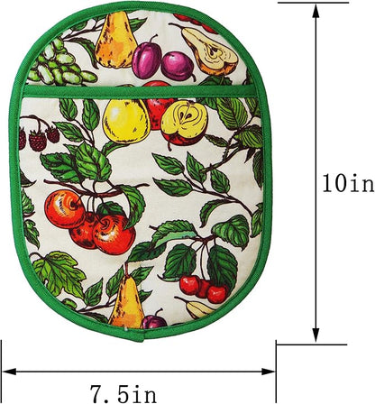 Pot Holders Set of 2 with Transparent Clear Silicone Shell and Nice Fruit - Image 2