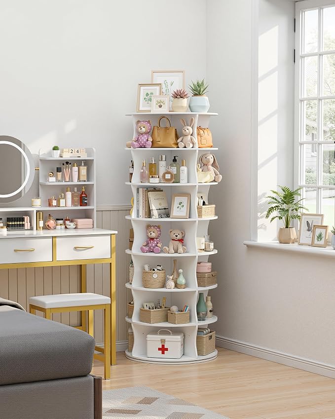 Kitsure Shoe Rack for Ehtryway, 7-Tier Rotating Shoe Rack Tower, 360° Revolving - Image 4