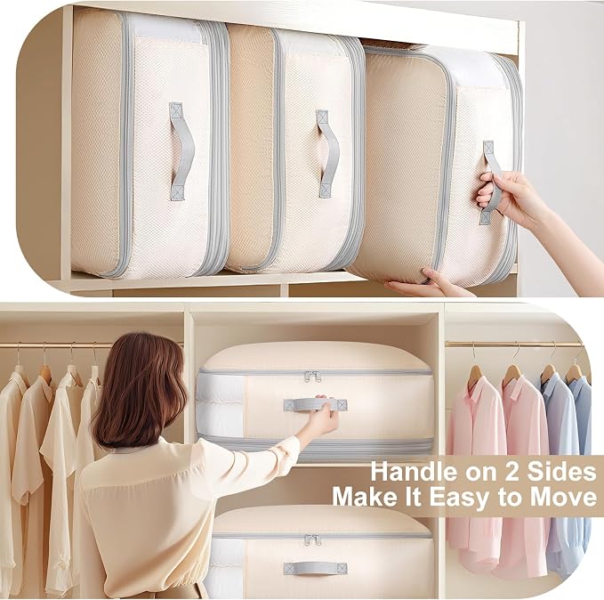 Comforter Storage Bag - 130L Large Capacity Blanket Storage Bags 4-Layer Ultra - Image 4