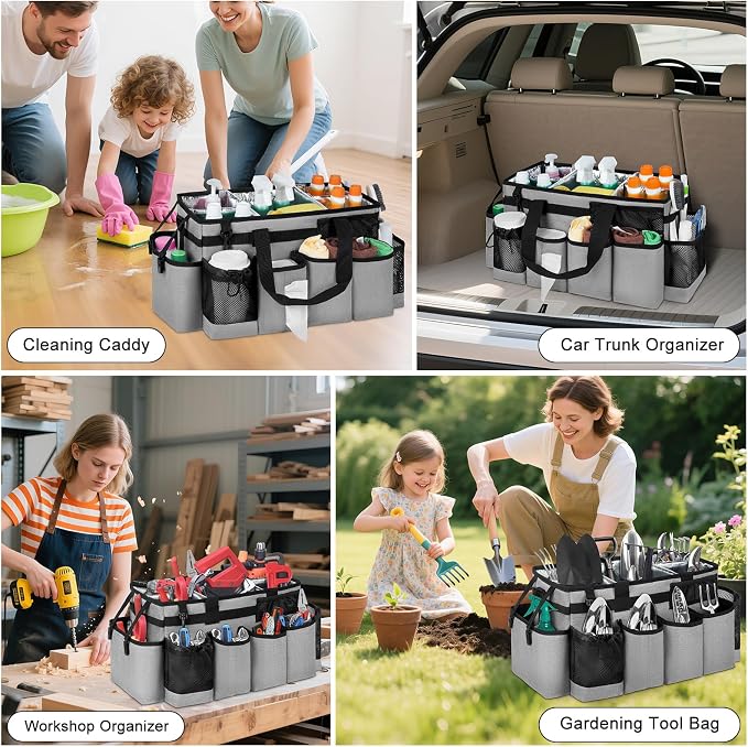 Cleaning Caddy Bag, Extra Large Cleaning Supplies Organizer - Image 6