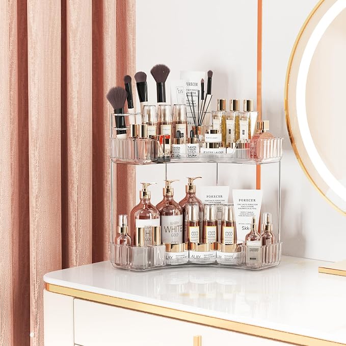 2-Tier Corner Bathroom Counter Organizer - Image 4