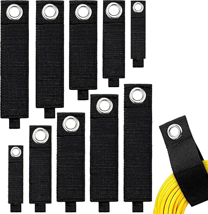 Zkptops 10Pcs Extension Cord Holder Organizer Heavy Duty Storage Straps Hook by ZKPTOPS