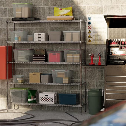 18" Deep x 72" Wide x 86" Height Wire Shelving Kit | 5-Tier | NSF Commercial - Image 2