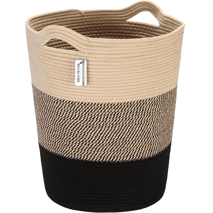 Sea Team Large Size Cotton Rope Woven Storage Basket by SeaTeam