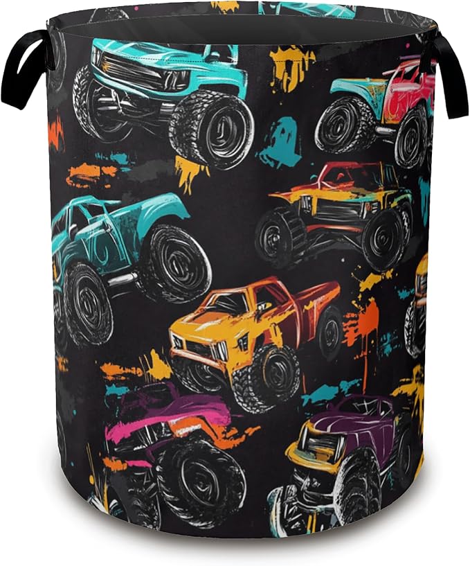 Laundry Hamper, Abstract Truck Laundry Basket, Waterproof Oxford Cloth Storage by Unknown
