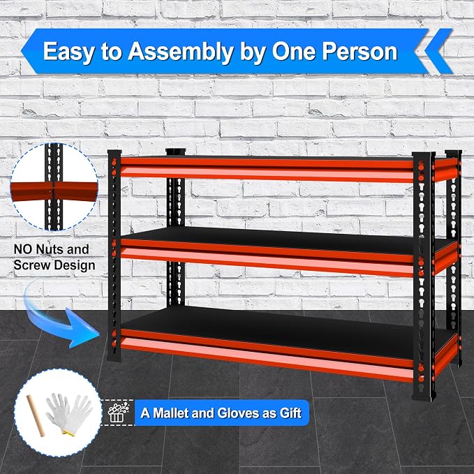 48" W Garage Shelving Heavy Duty, 1500LBS Loads Adjustable Garage Storage - Image 6