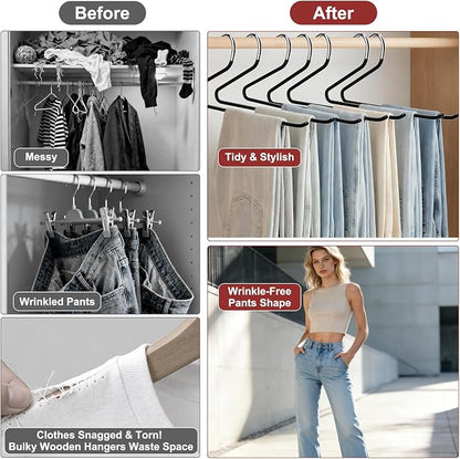 Stainless Steel Pants Hangers, SINYWAY 20 Pack 13.78in Non Slip Open Ended - Image 5