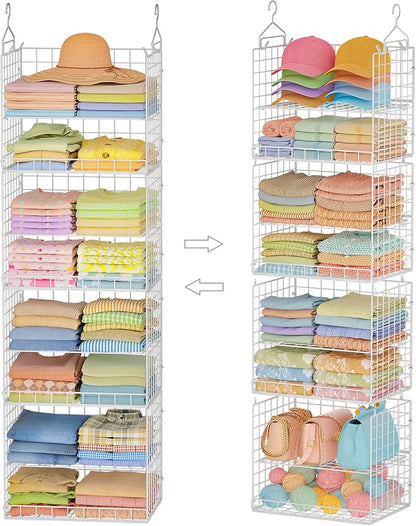Extended Width Hanging Closet Organizer, 8 Tier Wire Storage Shelves | Hanging by Yuyetuyo