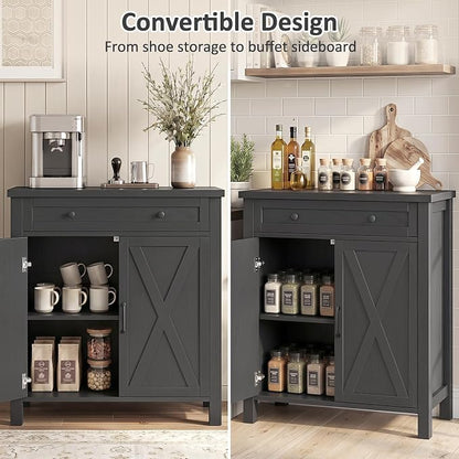 Farmhouse Shoe Storage Cabinet, 5-Tier High Boots Organizer - Image 7