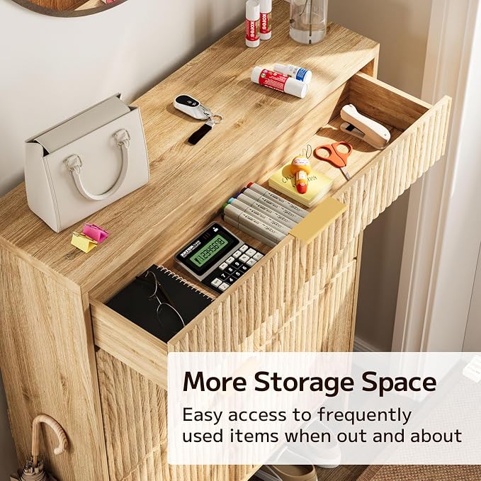 Fluted Shoe Cabinet Storage - Image 4