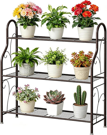 SORCEDAS Plant Stand Indoor Outdoor Plant Shelf 3 Tier Metal Corner Flower by SpecialYourHome