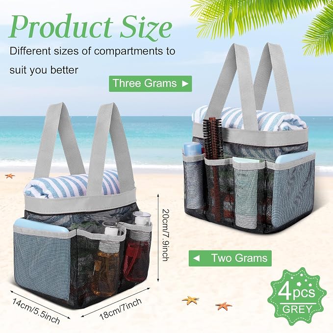 Hillban 4 Pcs Mesh Shower Caddy Portable Shower Caddy - Image 2