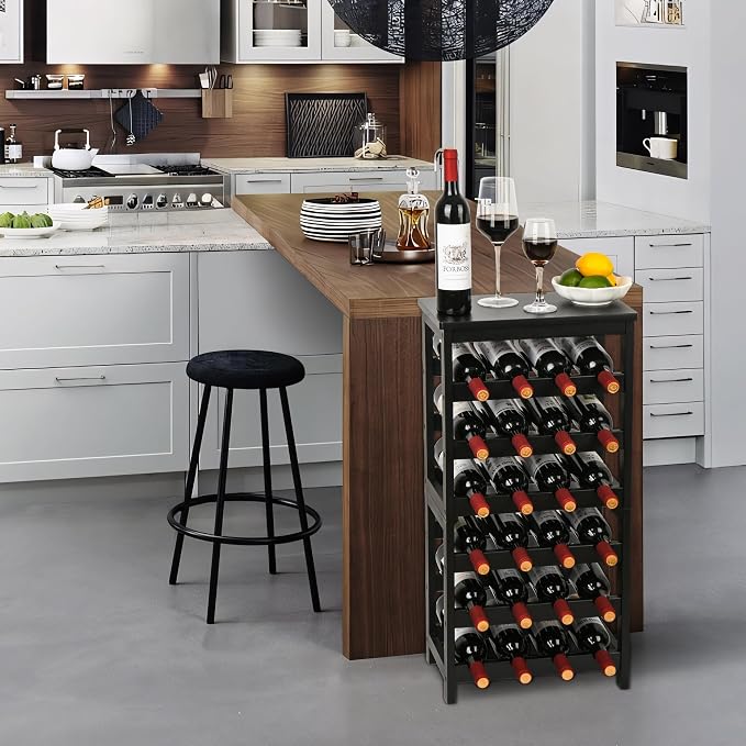 VASMIA Wine Rack Freestanding Floor, 6-Tier Display Wine Storage Shelves - Image 3